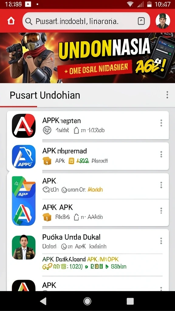 Tampilan halaman utama aplikasi dengan berbagai pilihan permainan.