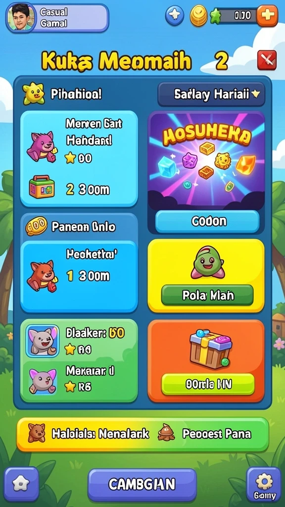 Grafik yang kaya warna dan detail yang menawan.
