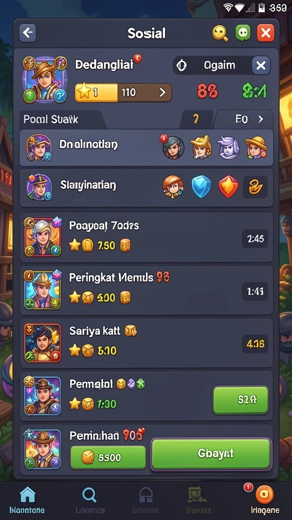 Tampilan level yang penuh warna dan menantang.