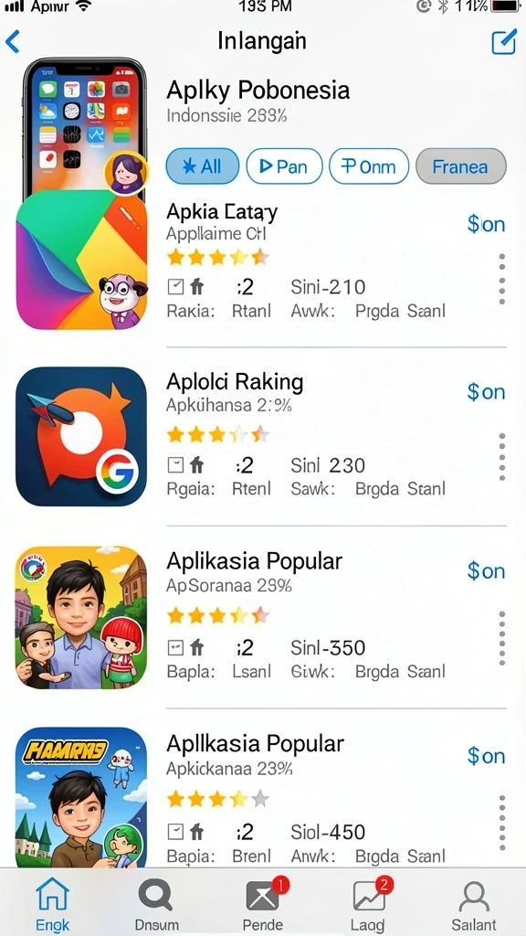 Leaderboard yang menunjukkan skor pemain terbaik.