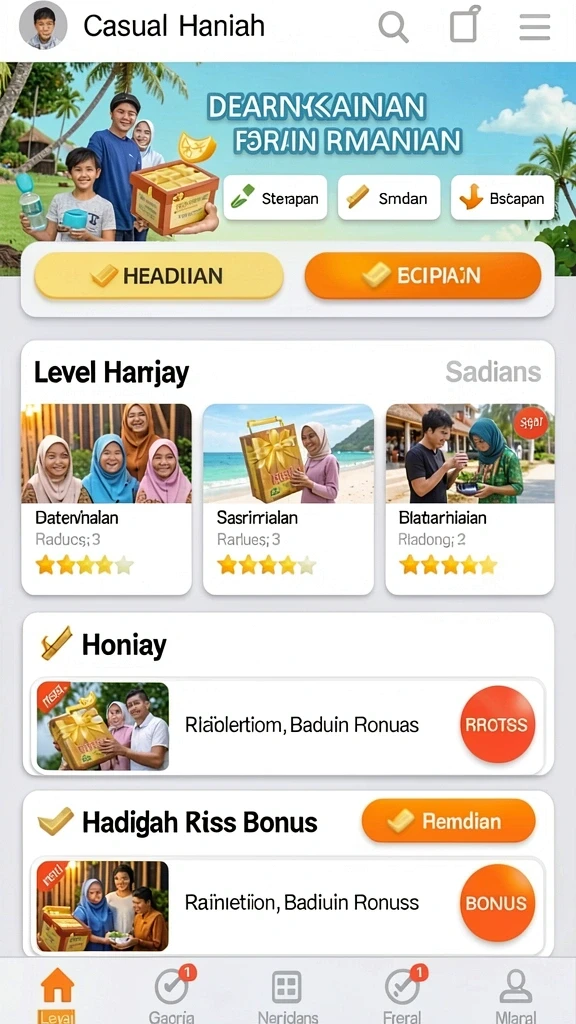 Tangkapan layar dari level pertama yang menantang.